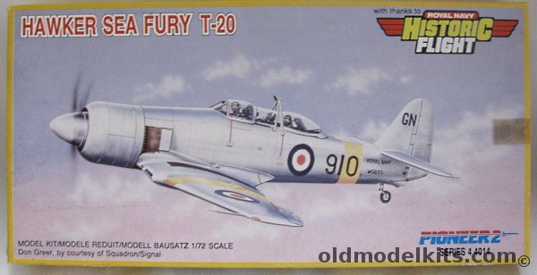 Pioneer 2 1/72 Hawker Sea Fury T-20 Two-Seater - Royal Navy Historical Flight or German Air Counseling Service (DLB) 1961, 4 4014 plastic model kit